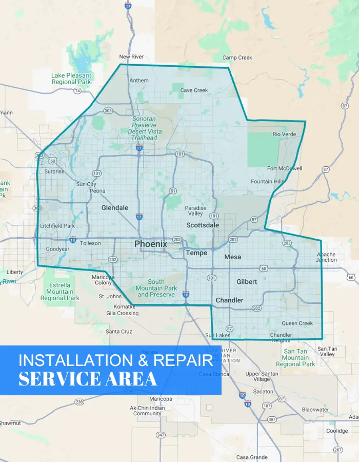 Experienced pool technician conducting repair and installation services for a residential swimming pool in Arizona.