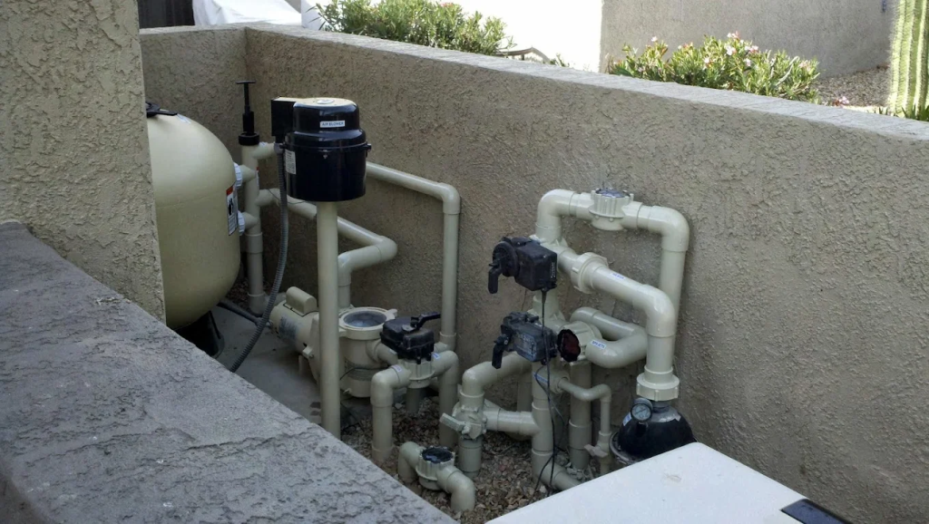 pool heating and filtration equipment.